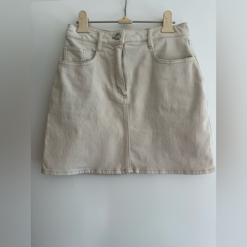 Aritzia Cream A-Line Mini Skirt Casual